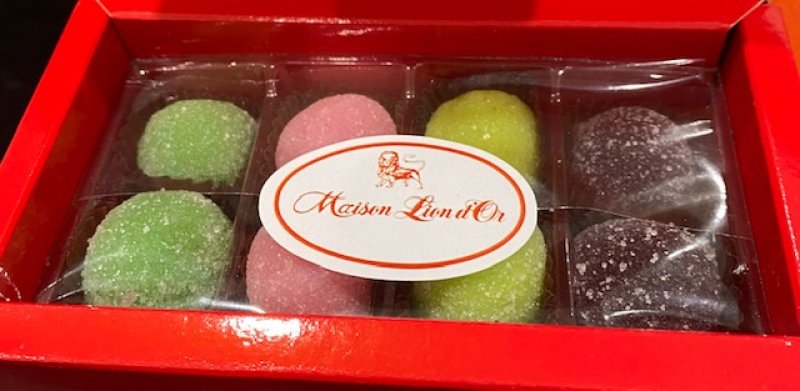 Bombones de fruta: frutos del bosque, Cereza, Mandarina y Frutos tropicales